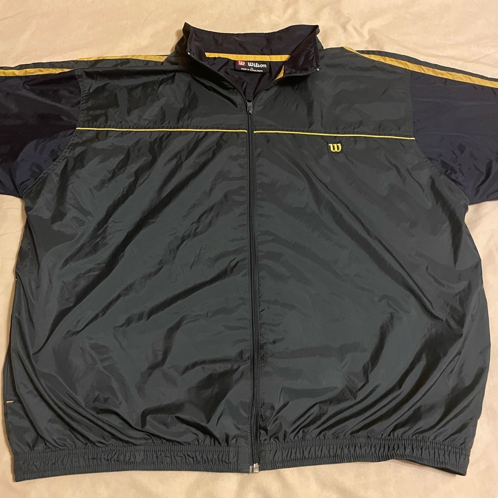 Wilson Windbreaker Jacket Men's Xl Long Sleeve Zip Up Nylon Polyester Blend